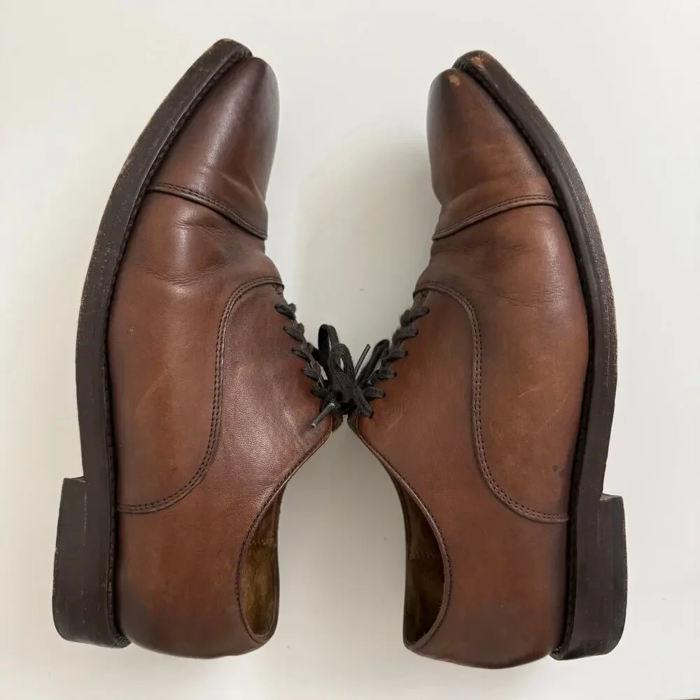 Thursday Boot Co. Executive Cap Toe Oxford Dress Shoes Brown Leather Mens Sz 8.5